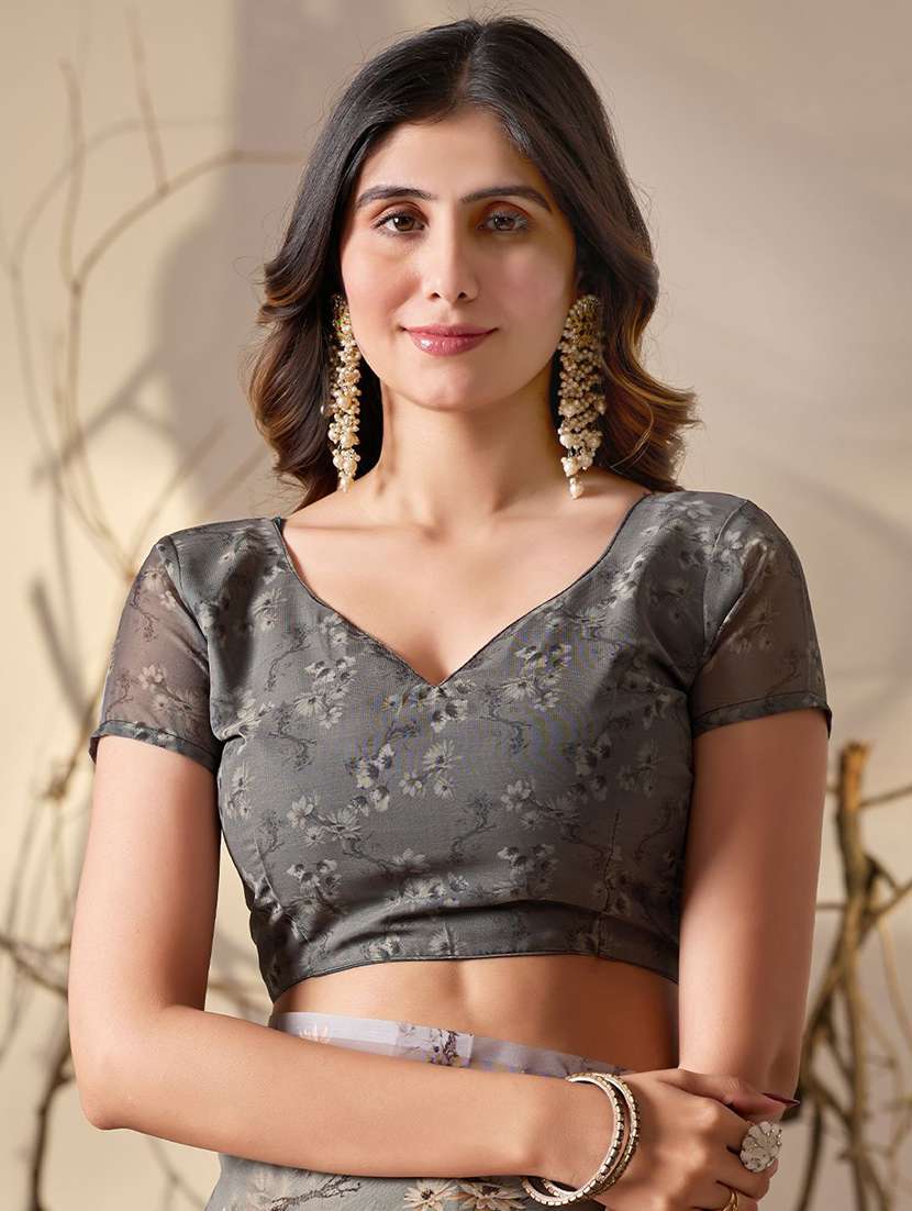 women printed casual wear saree with blouse - 22571876 -  Standard Image - 4