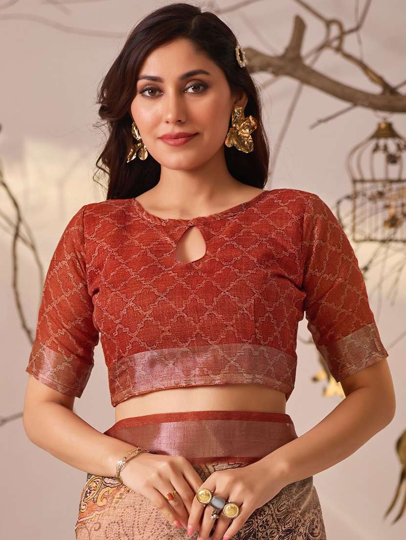 women printed casual wear saree with blouse - 22571897 -  Standard Image - 4