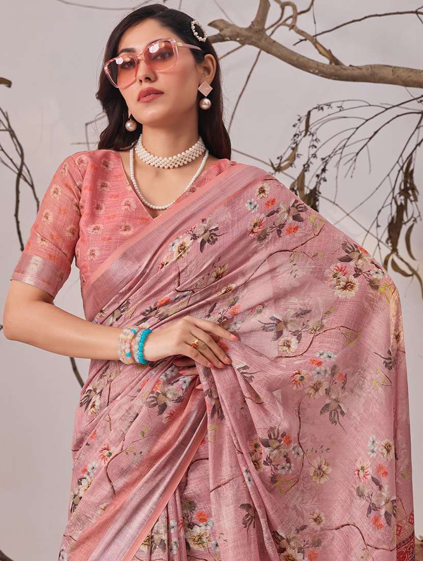 women printed casual wear saree with blouse - 22571901 -  Standard Image - 1