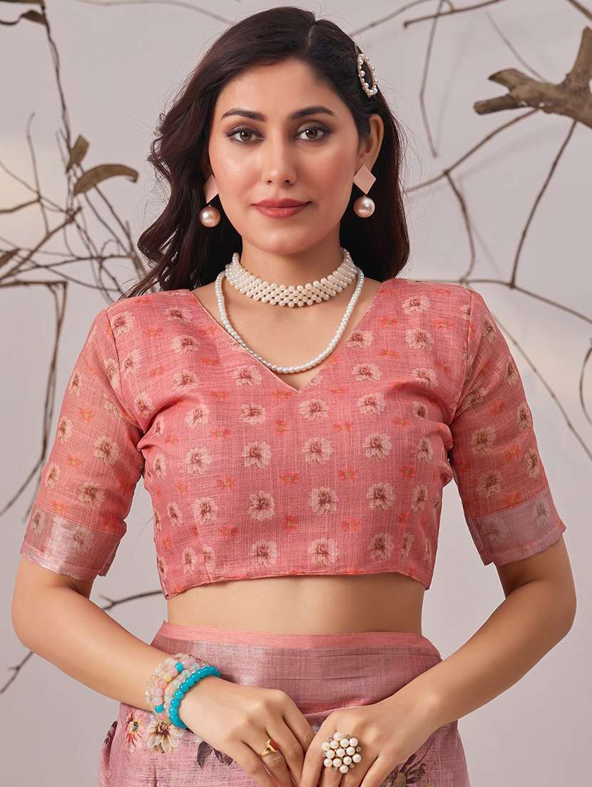 women printed casual wear saree with blouse - 22571901 -  Standard Image - 4
