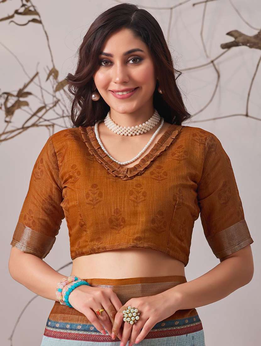 women printed casual wear saree with blouse - 22571906 -  Standard Image - 4
