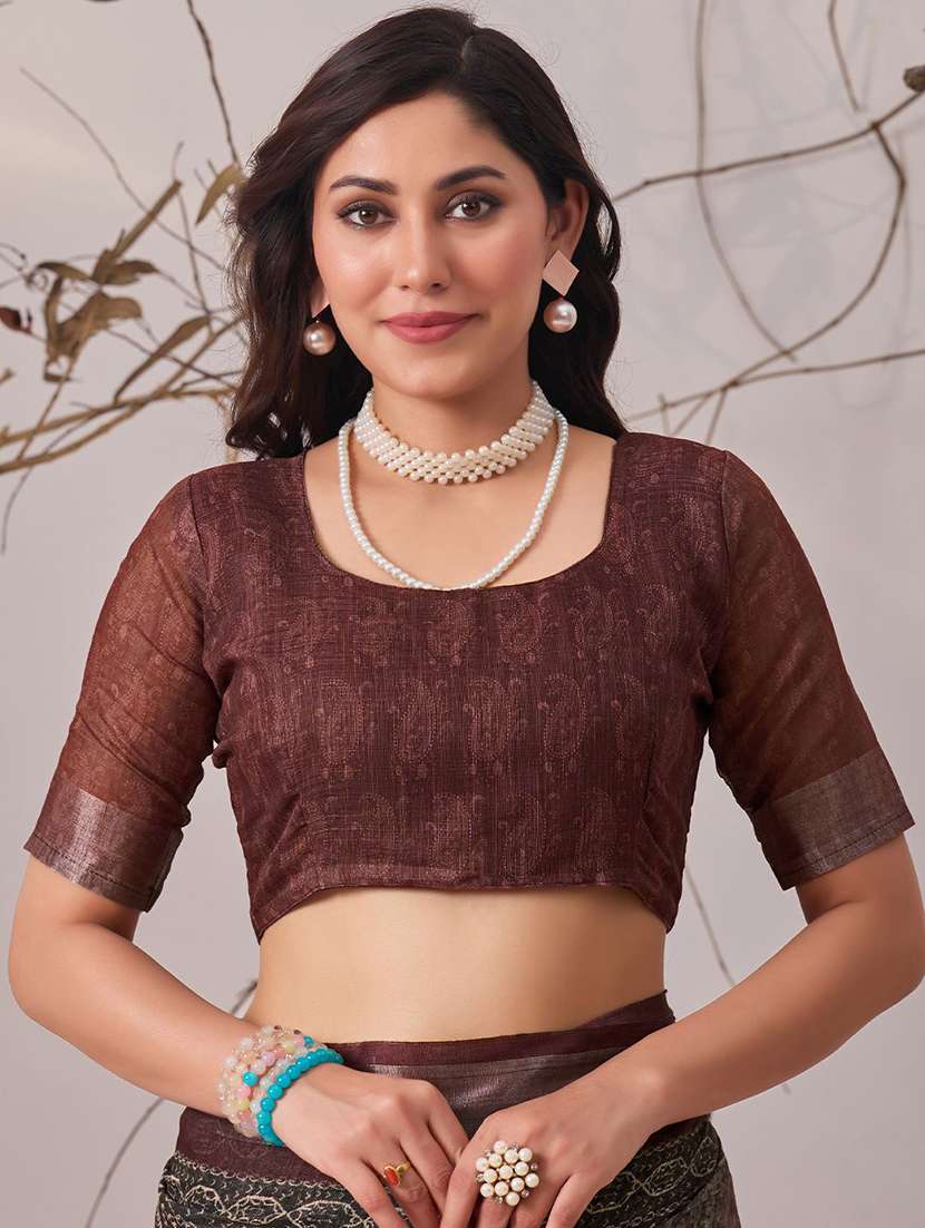 women printed casual wear saree with blouse - 22571909 -  Standard Image - 4