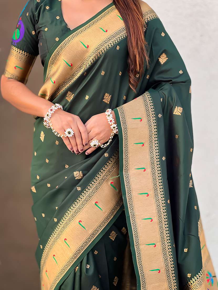 women self design paithani saree with blouse - 22571923 -  Standard Image - 4