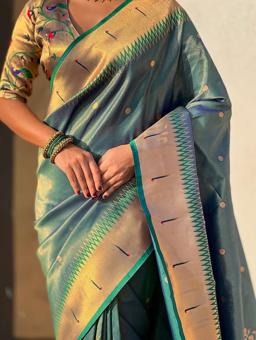 women self design paithani saree with blouse - 22571934 -  Standard Image - 4