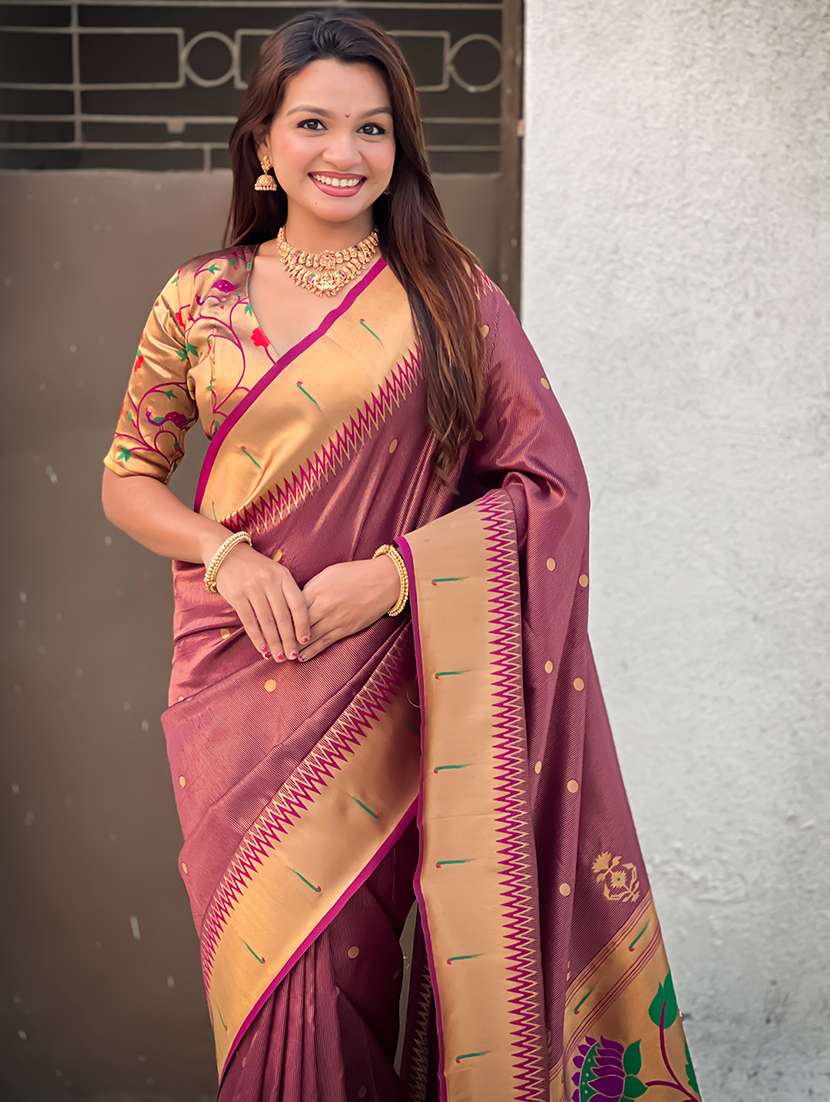 women self design paithani saree with blouse - 22571938 -  Standard Image - 1