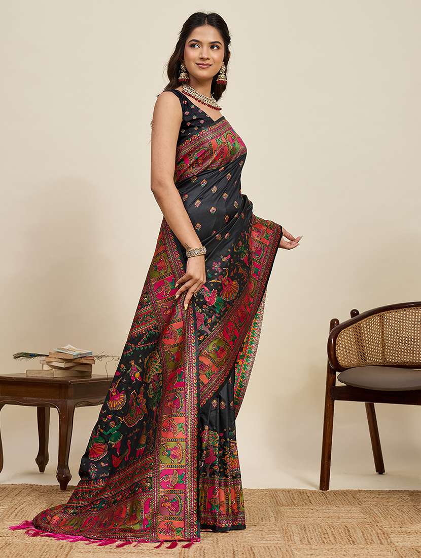 women self design pashmina silk saree with blouse - 22571951 -  Standard Image - 4