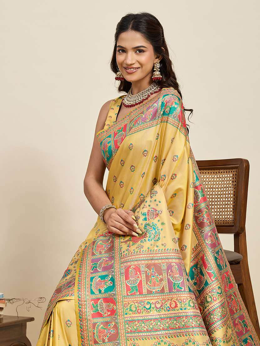 women self design pashmina silk saree with blouse - 22571955 -  Standard Image - 1