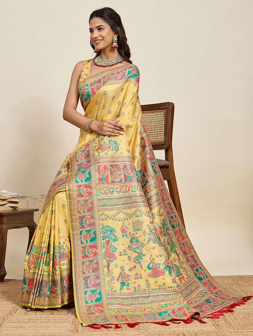 women self design pashmina silk saree with blouse - 22571955 -  Standard Image - 4
