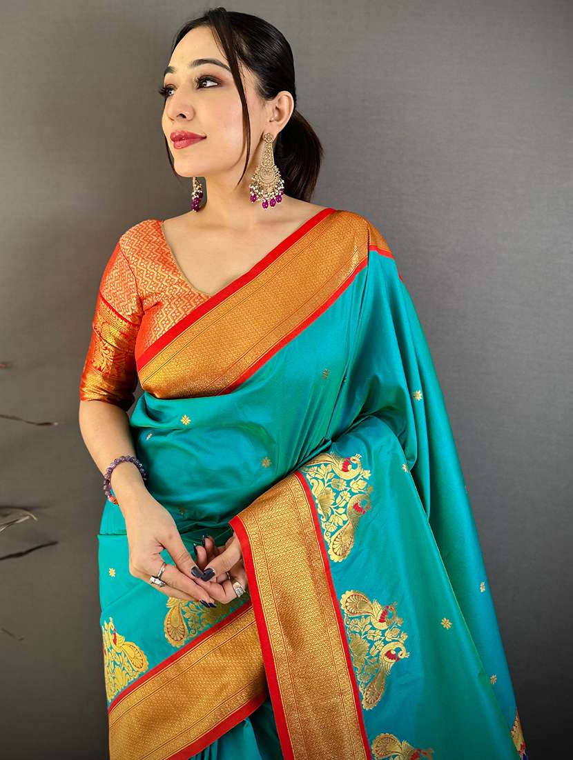 women self design paithani saree with blouse - 22572003 -  Standard Image - 1