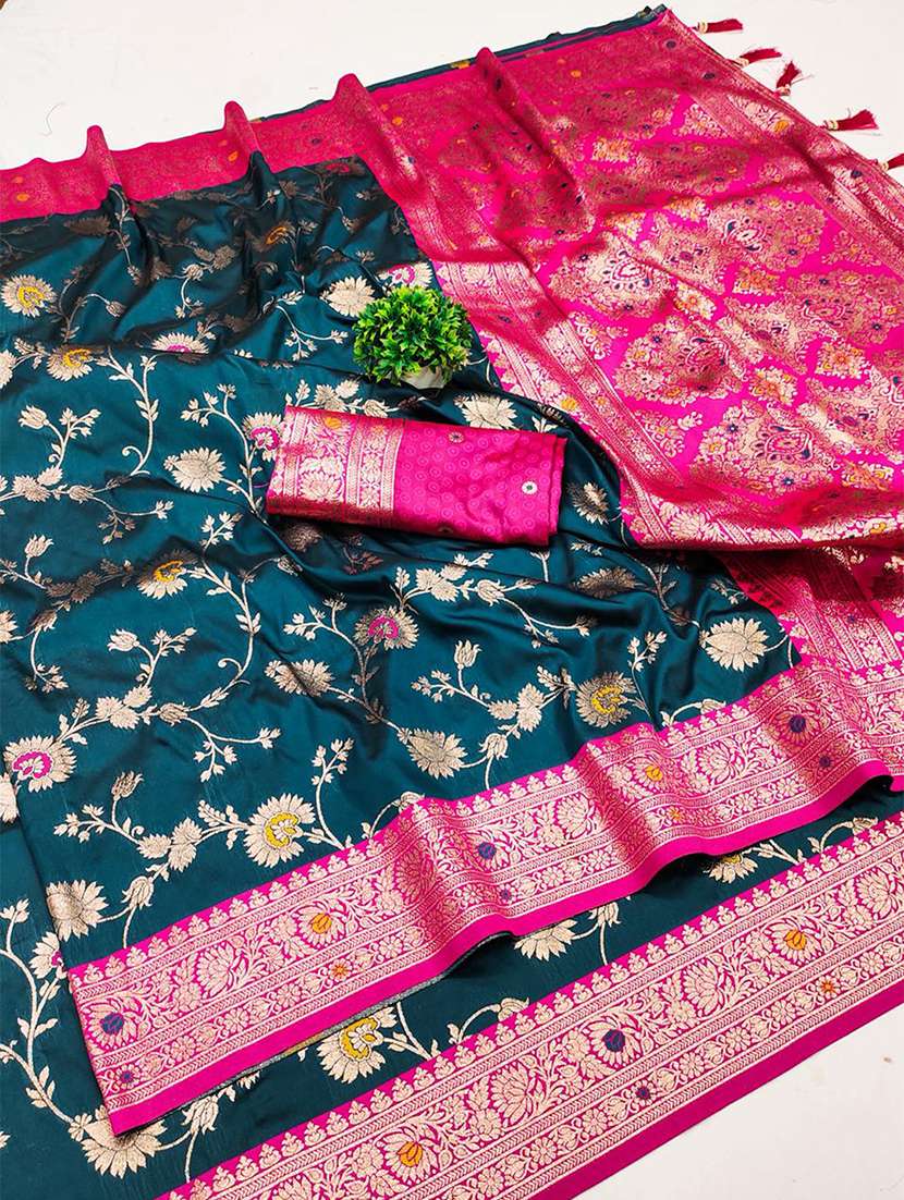 women self design banarasi saree with blouse - 22572032 -  Standard Image - 4