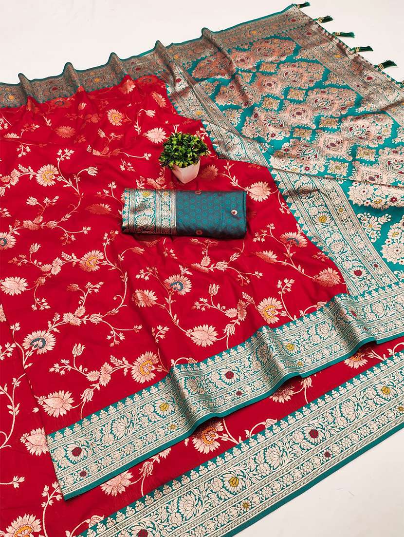 women self design banarasi saree with blouse - 22572035 -  Standard Image - 4