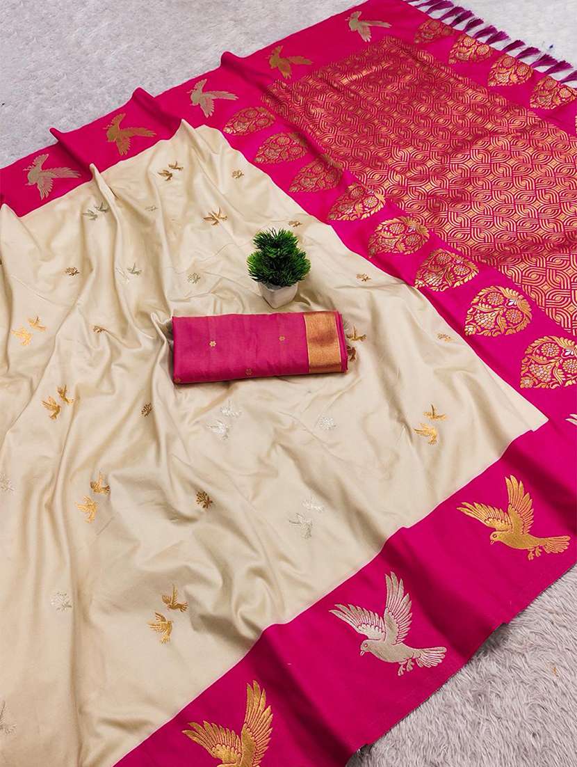 women self design banarasi saree with blouse - 22572046 -  Standard Image - 4