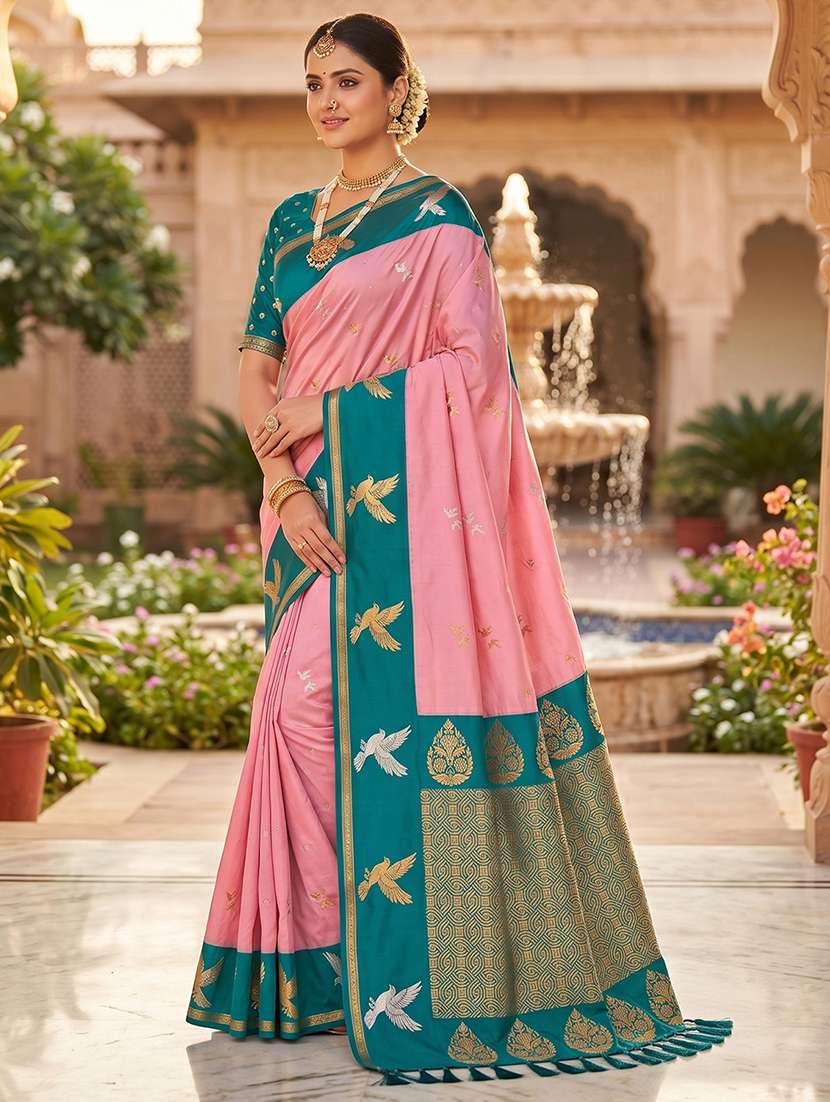 Women Self Design Banarasi Saree With Blouse - 22572047 -  Standard Image - 1