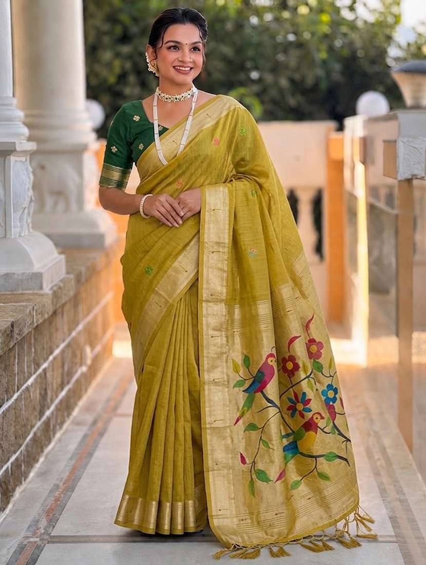 women self design paithani saree with blouse - 22572060 -  Standard Image - 1