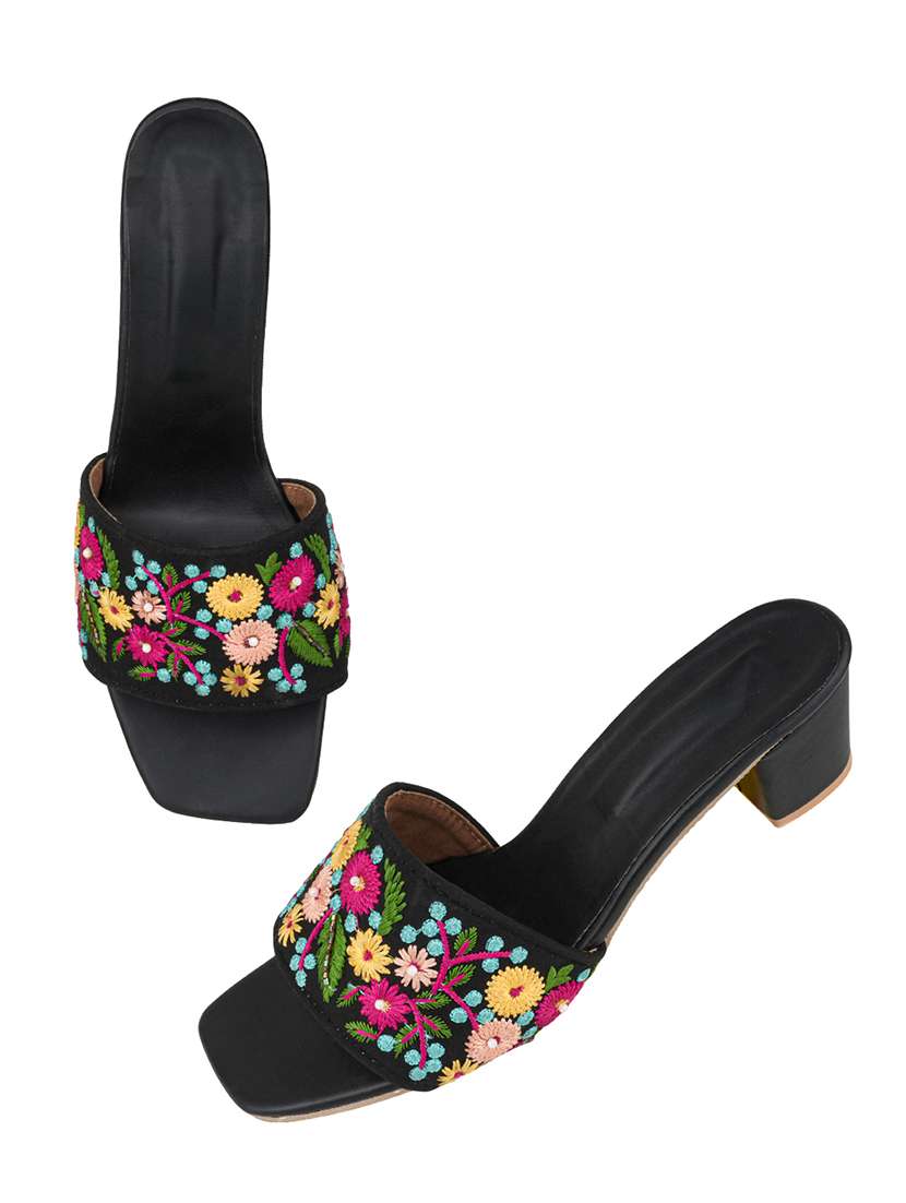 women embroidered slip on sandal - 22572083 -  Standard Image - 1