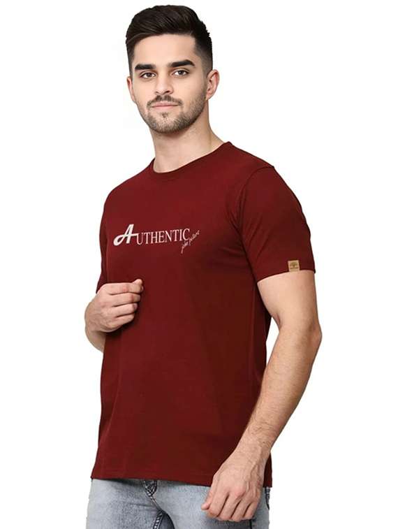 men printed round neck regular fit t-shirt - 22572096 -  Standard Image - 1