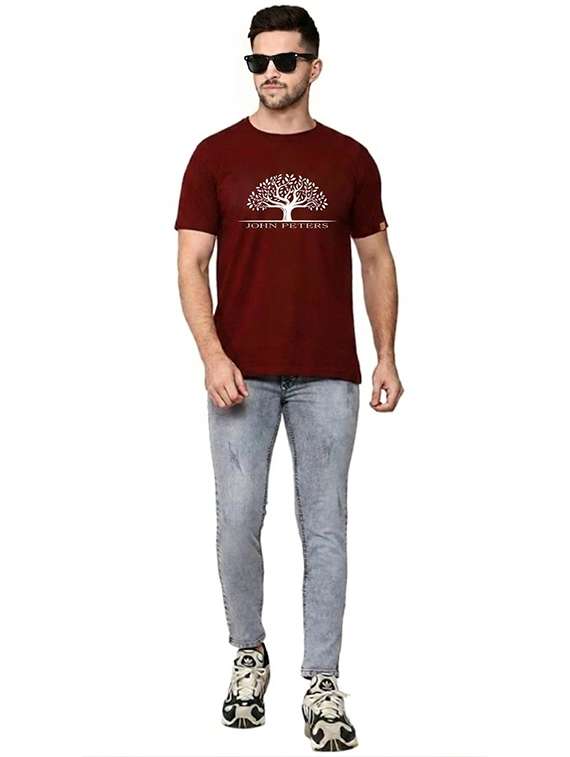 men printed round neck regular fit t-shirt - 22572123 -  Standard Image - 4