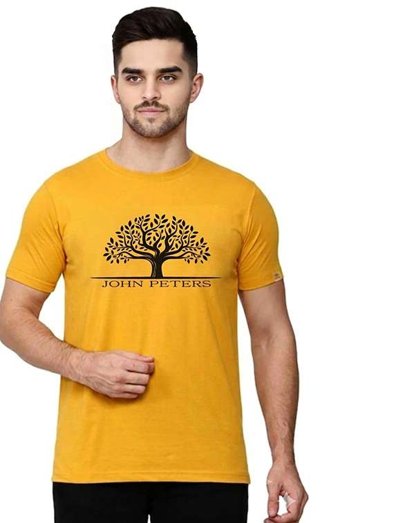 men printed round neck regular fit t-shirt