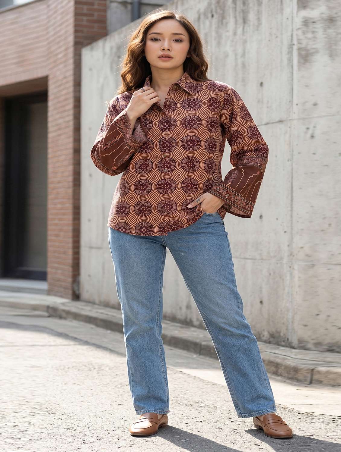 women printed long sleeves regular shirt - 22572134 -  Standard Image - 4