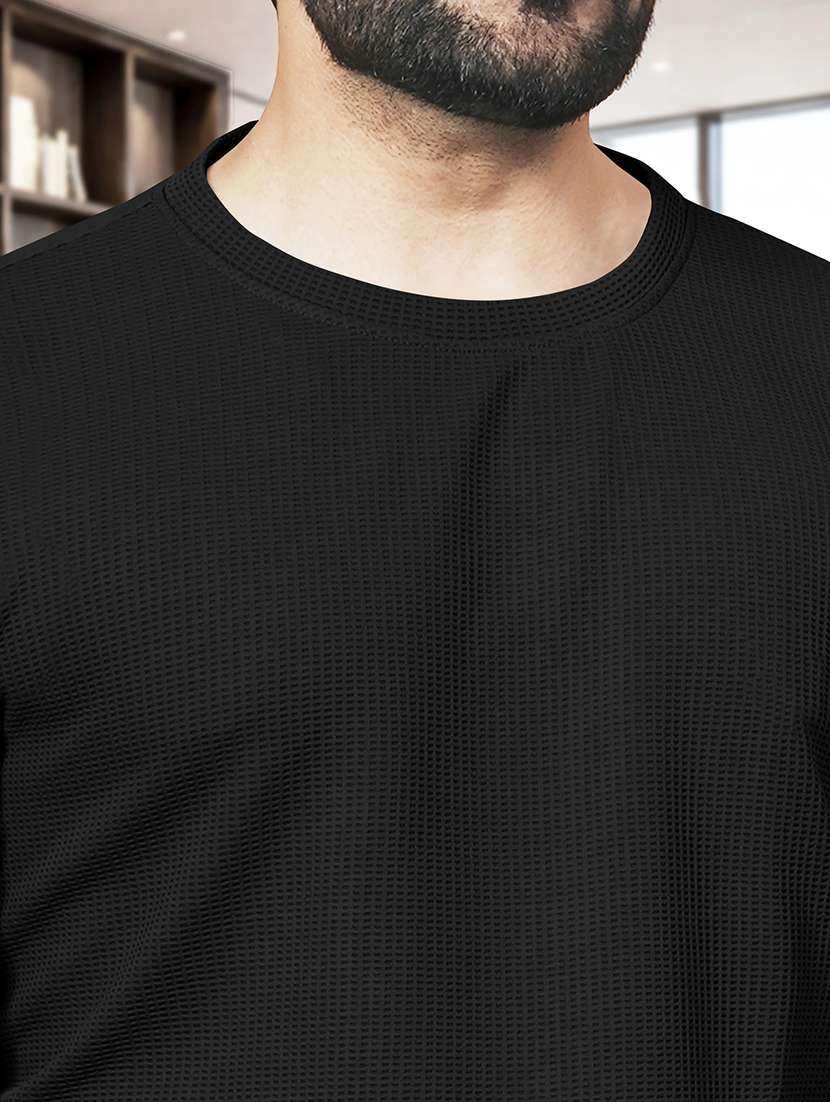 men textured round neck regular fit t-shirt - 22572138 -  Standard Image - 1