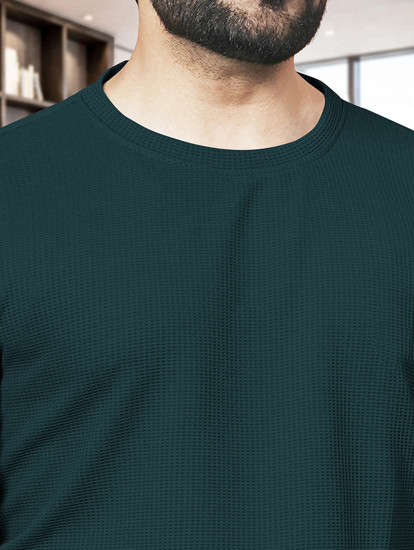men textured long sleeves regular fit t-shirt - 22572142 -  Standard Image - 1