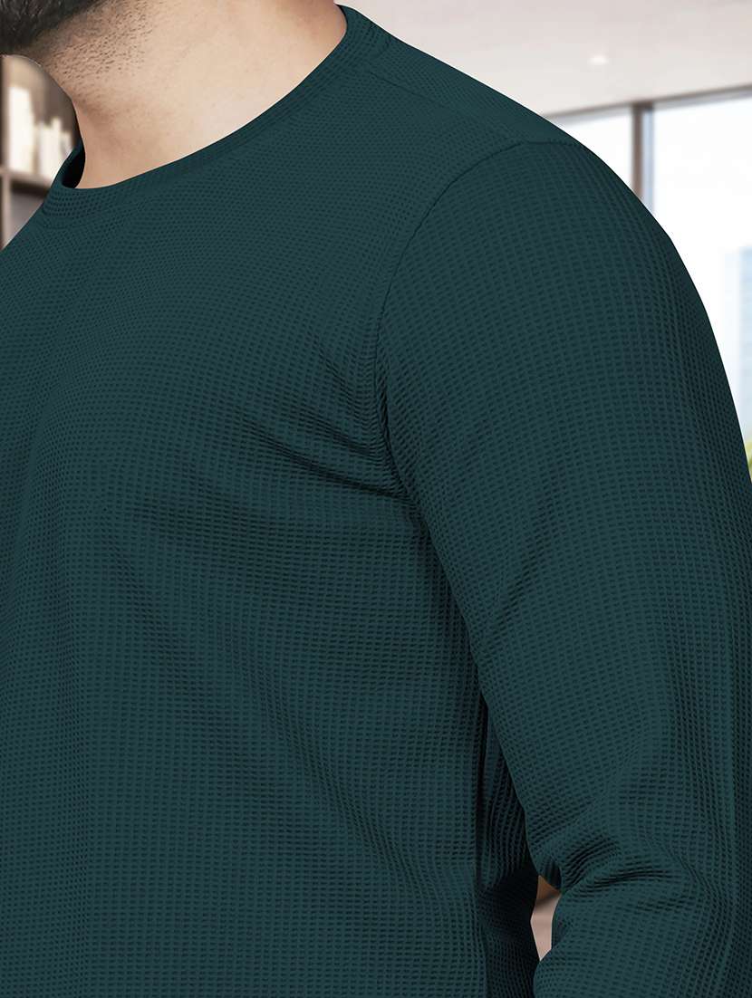 men textured long sleeves regular fit t-shirt - 22572142 -  Standard Image - 4