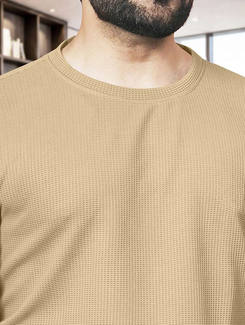 men textured long sleeves regular fit t-shirt - 22572143 -  Standard Image - 1