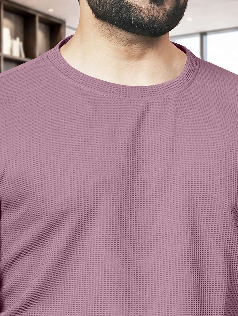 men textured long sleeves regular fit t-shirt - 22572144 -  Standard Image - 1