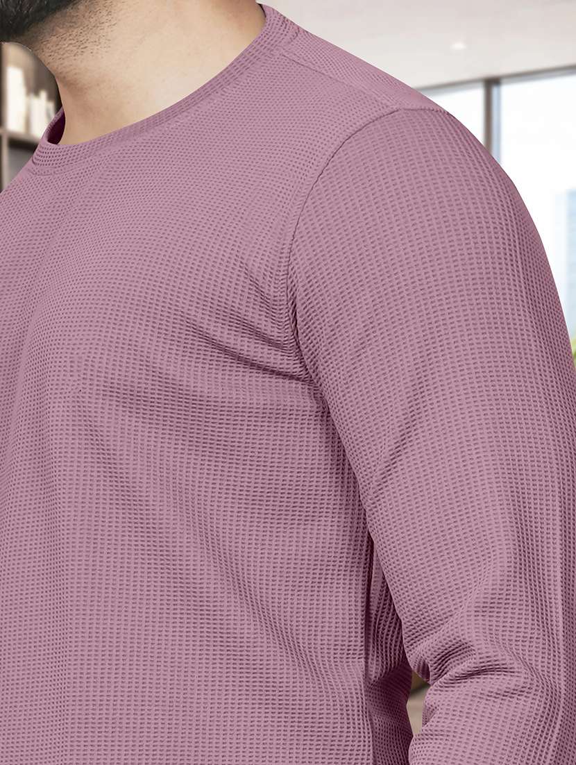 men textured long sleeves regular fit t-shirt - 22572144 -  Standard Image - 4