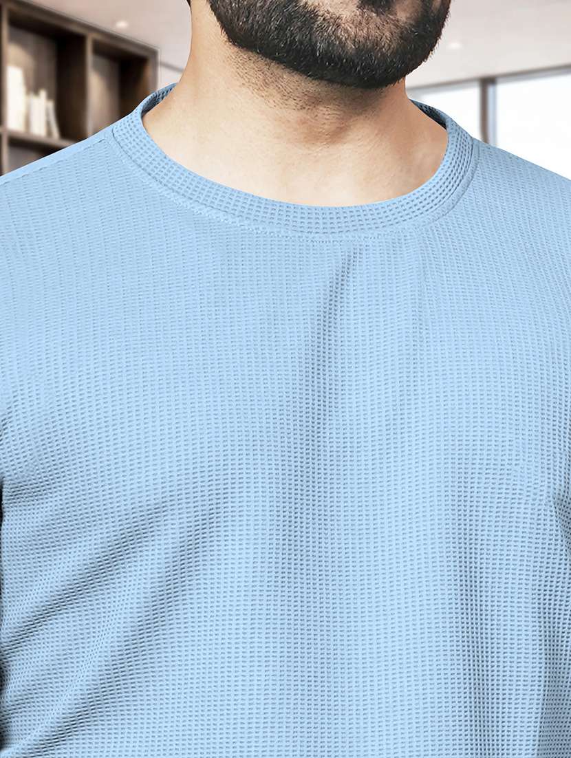 men textured long sleeves regular fit t-shirt - 22572145 -  Standard Image - 1