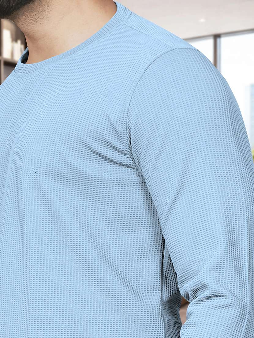 men textured long sleeves regular fit t-shirt - 22572145 -  Standard Image - 4