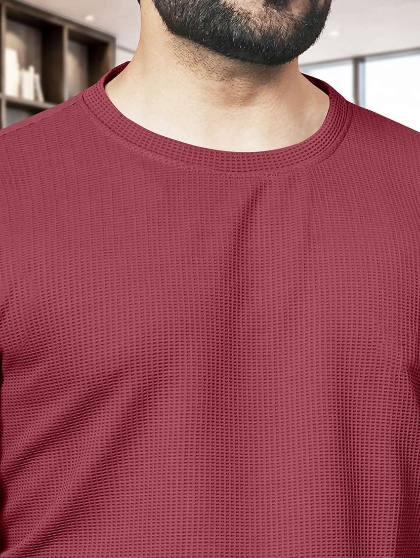 men textured long sleeves regular fit t-shirt - 22572146 -  Standard Image - 1
