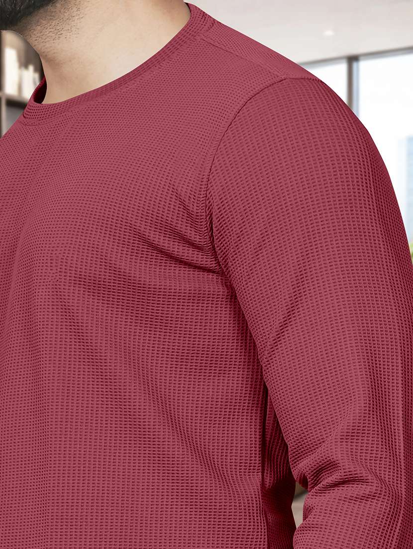 men textured long sleeves regular fit t-shirt - 22572146 -  Standard Image - 4