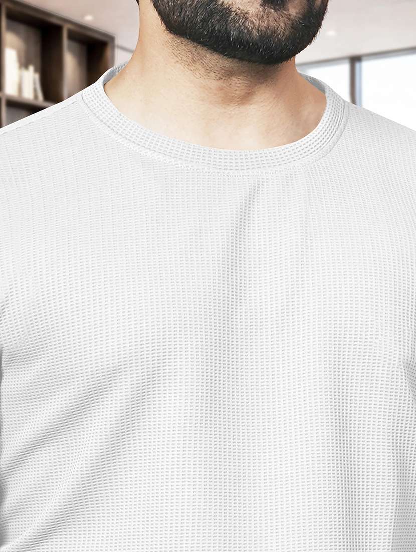 men textured long sleeves regular fit t-shirt - 22572147 -  Standard Image - 1