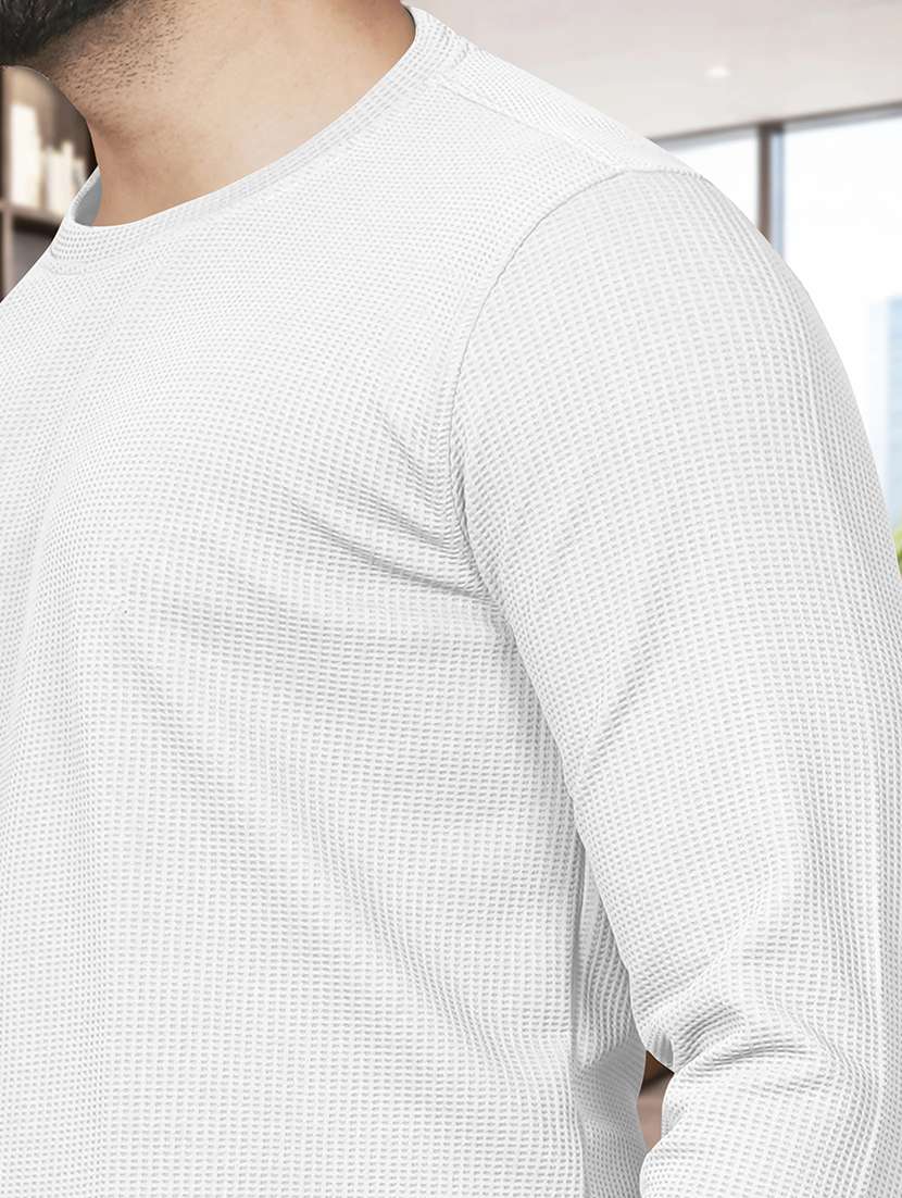 men textured long sleeves regular fit t-shirt - 22572147 -  Standard Image - 4