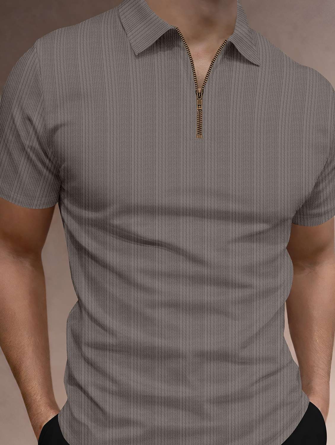 men textured short sleeves polo t-shirt - 22572149 -  Standard Image - 1