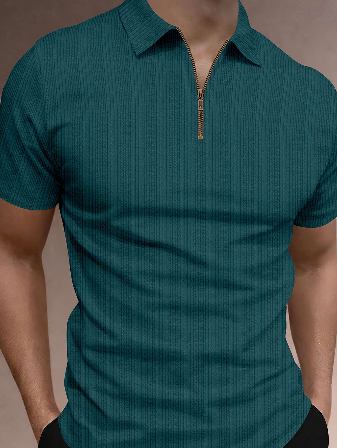 men textured short sleeves polo t-shirt - 22572151 -  Standard Image - 1