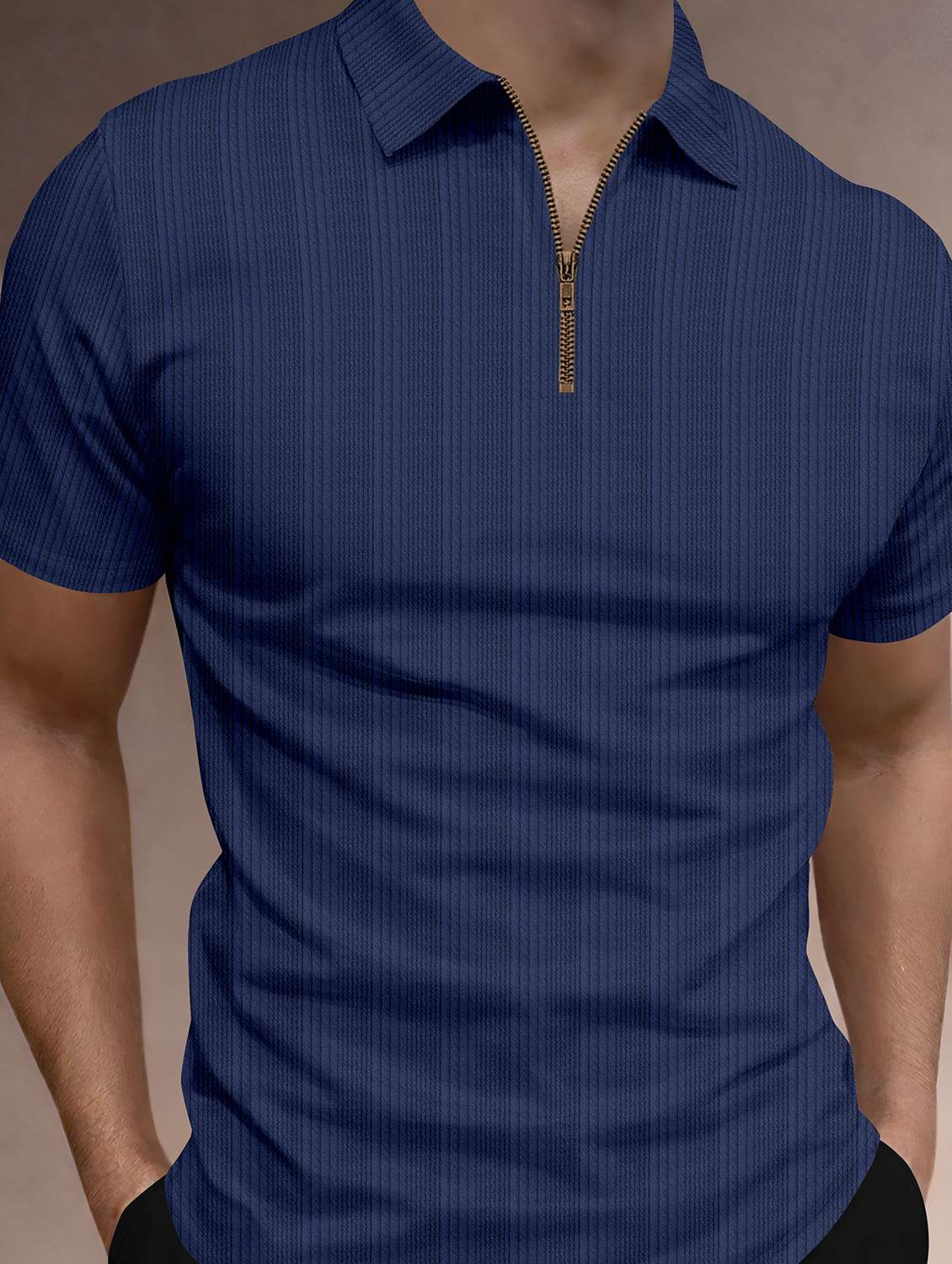 men textured short sleeves polo t-shirt - 22572152 -  Standard Image - 1
