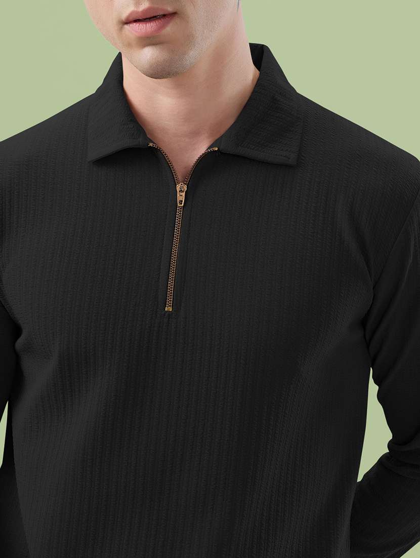 men textured long sleeves polo t-shirt - 22572154 -  Standard Image - 1