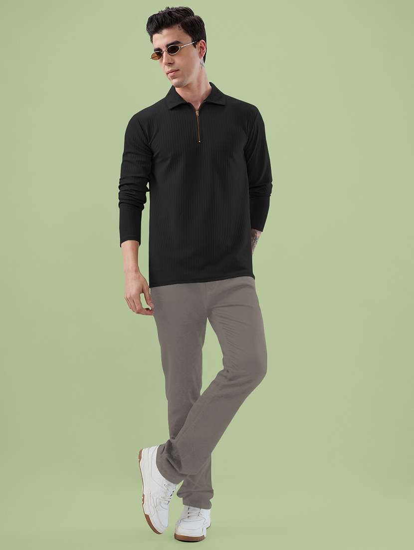 men textured long sleeves polo t-shirt - 22572154 -  Standard Image - 4