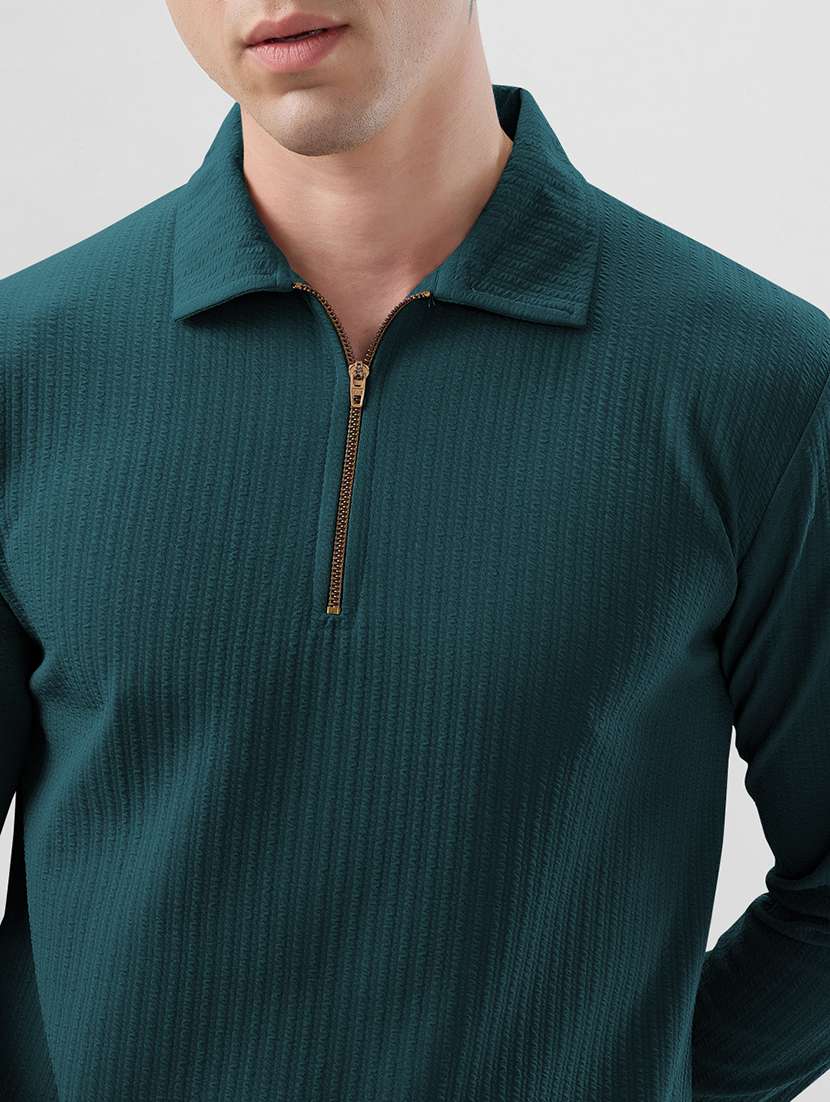 men textured long sleeves polo t-shirt - 22572157 -  Standard Image - 1