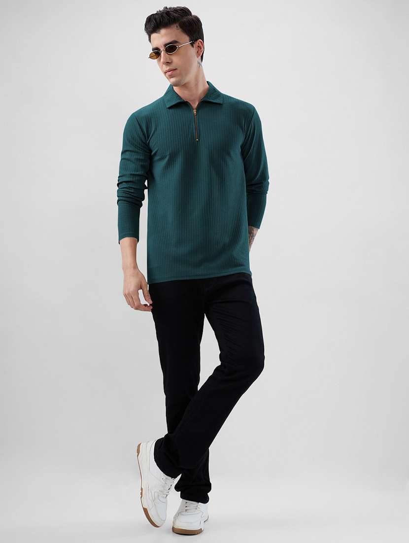 men textured long sleeves polo t-shirt - 22572157 -  Standard Image - 4