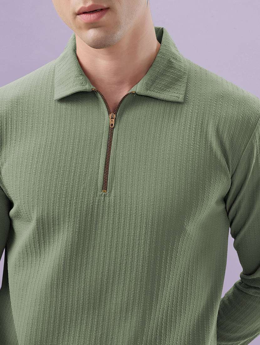 men textured long sleeves polo t-shirt - 22572158 -  Standard Image - 1