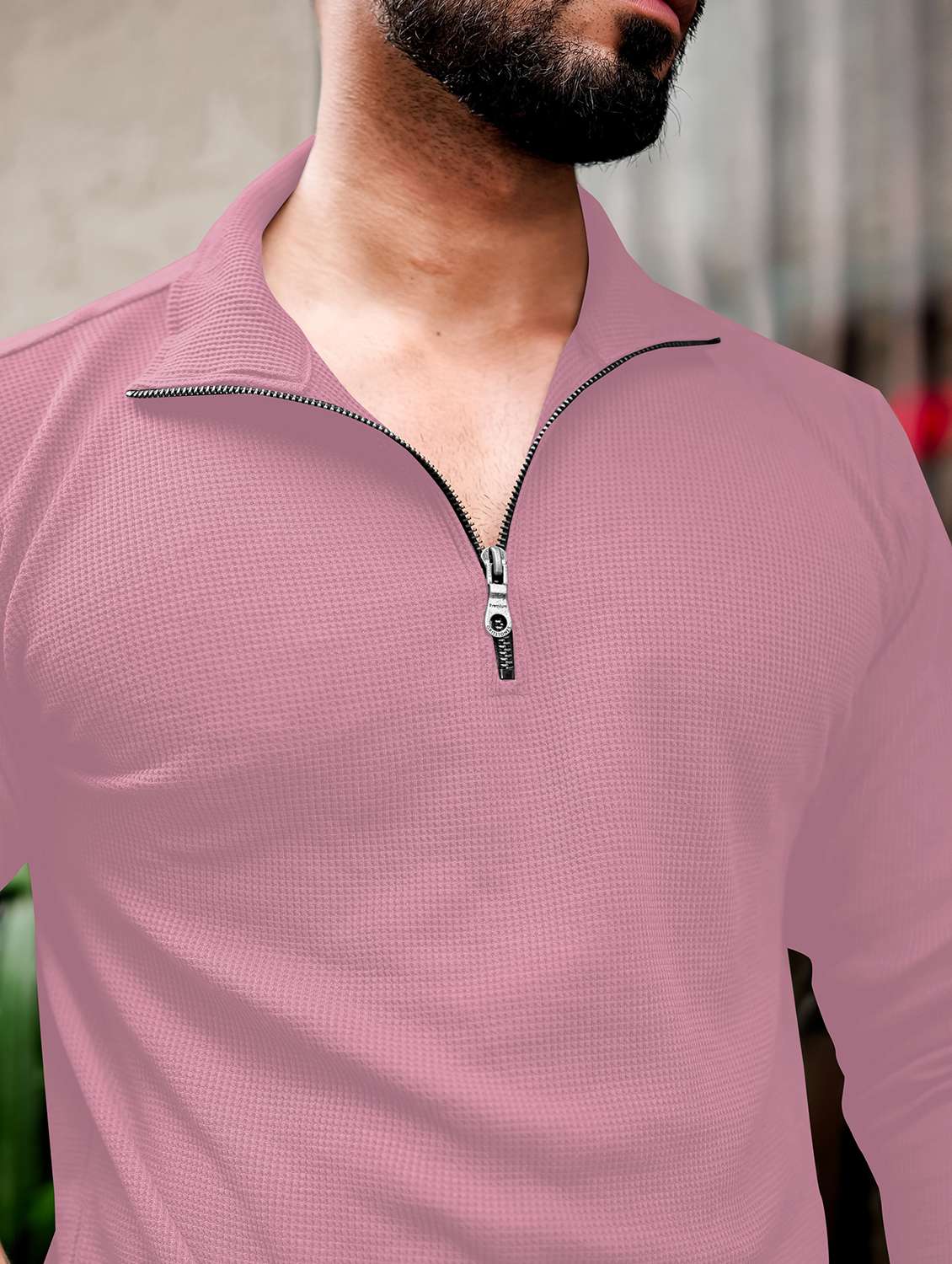 men textured long sleeves polo t-shirt - 22572184 -  Standard Image - 1
