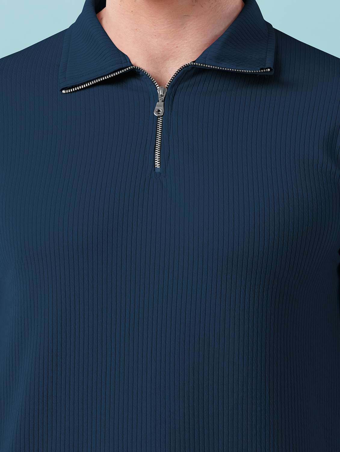 men textured long sleeves polo t-shirt - 22572188 -  Standard Image - 1