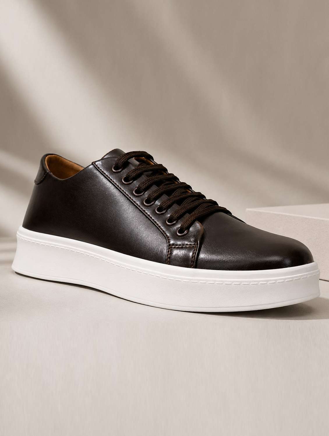 men solid lace up sneakers - 22572203 -  Standard Image - 1