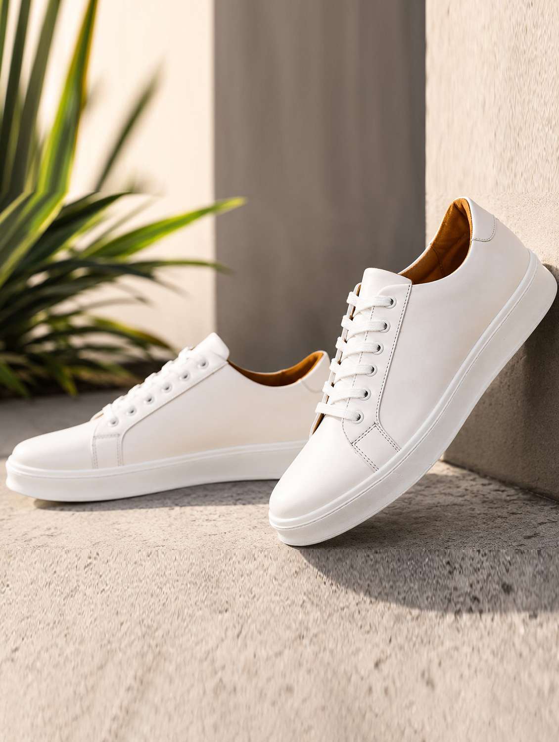 men solid lace up sneakers - 22572204 -  Standard Image - 1