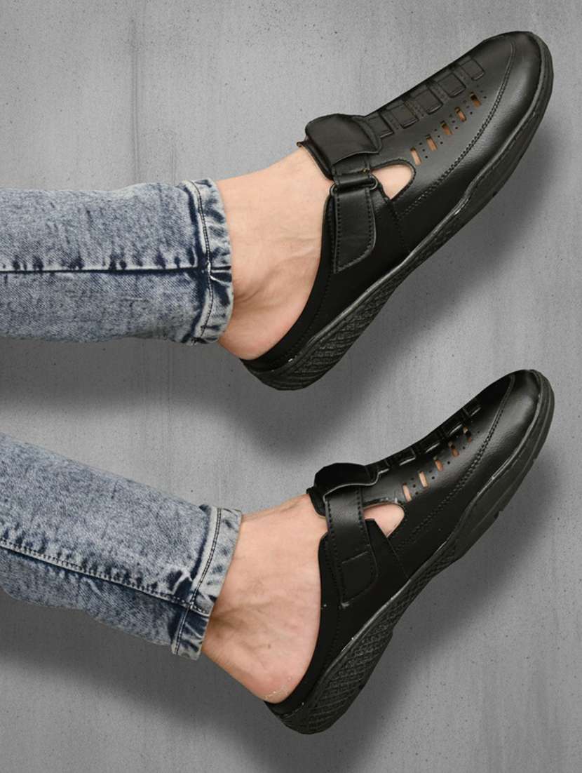 men textured slip on sandal - 22572208 -  Standard Image - 4