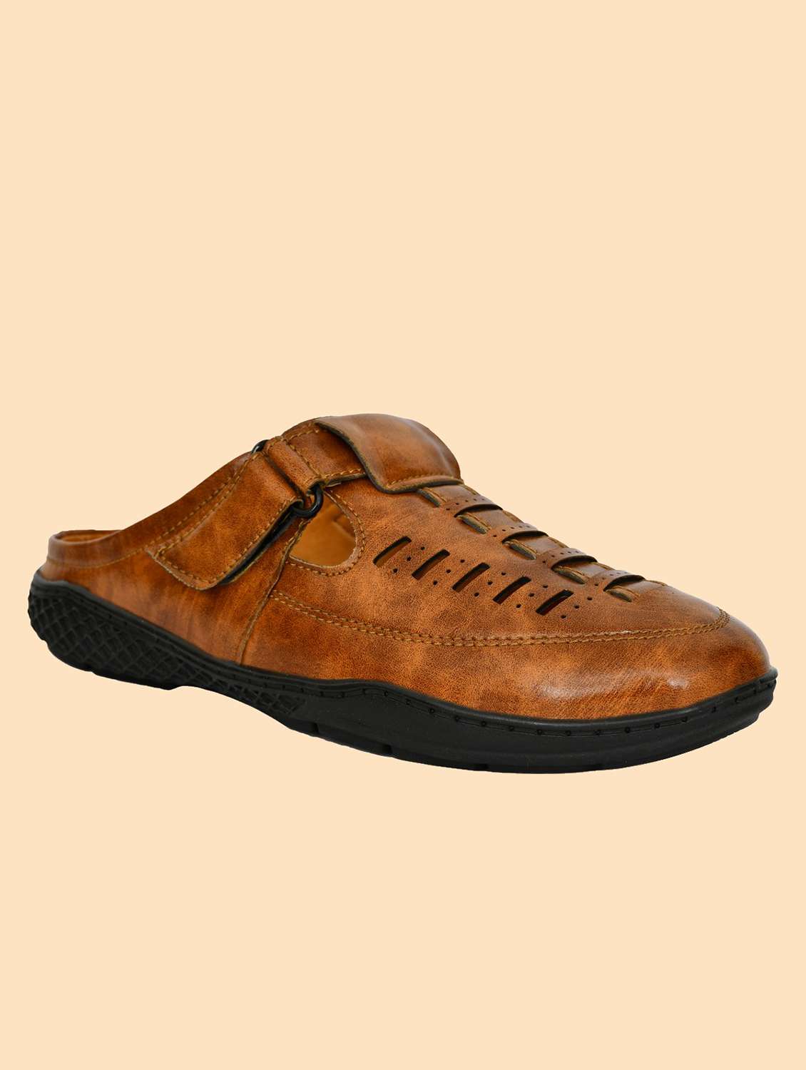 men textured slip on sandal - 22572210 -  Standard Image - 1