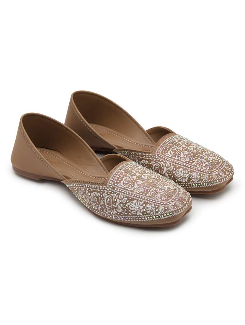 women embellished slip on jutti - 22572216 -  Standard Image - 1